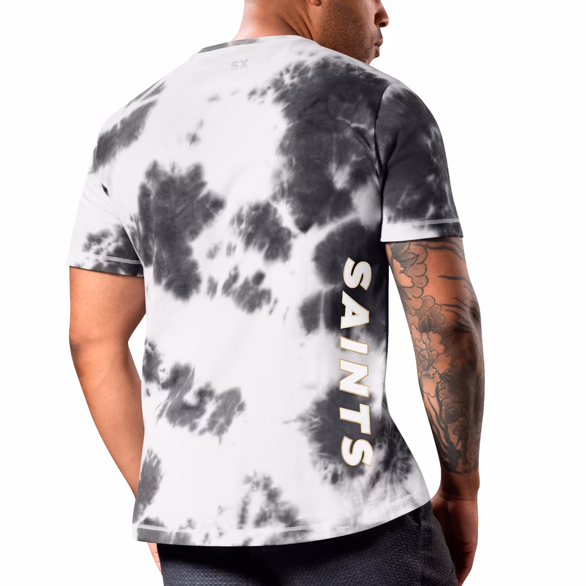Men's MSX by Michael Strahan Black New Orleans Saints Freestyle Tie-Dye T-Shirt 3 Men's MSX by Michael Strahan Black New Orleans Saints Freestyle Tie-Dye T-Shirt