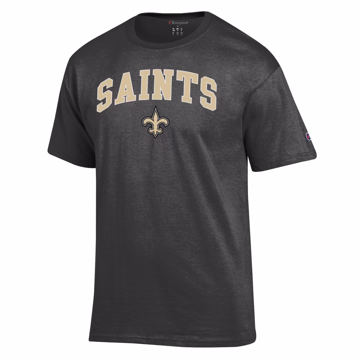 Men's Champion Heather Charcoal New Orleans Saints Arch Over Logo T-Shirt 1 Men's Champion Heather Charcoal New Orleans Saints Arch Over Logo T-Shirt