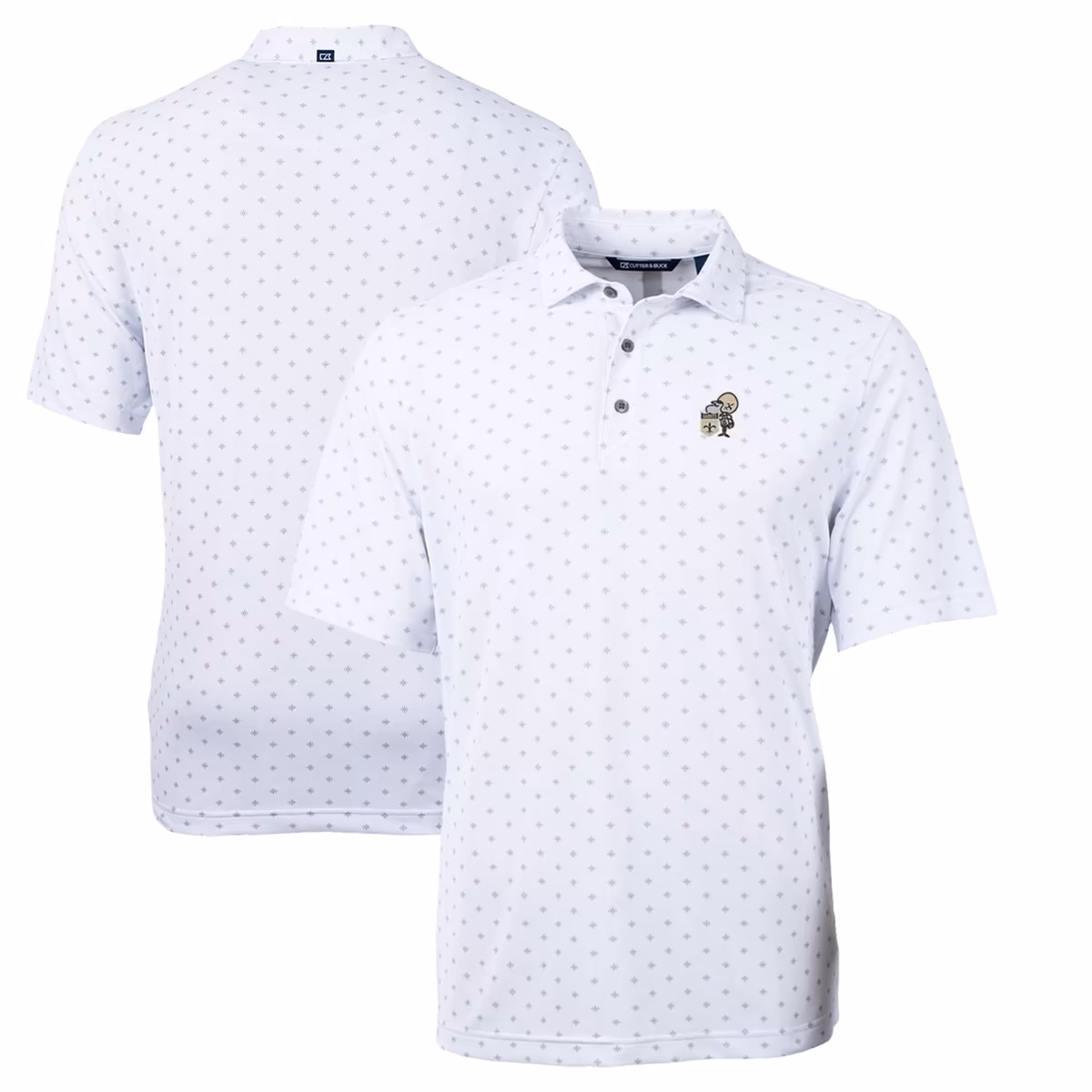Men's Cutter & Buck White New Orleans Saints Throwback Logo Virtue Eco Pique Tile Recycled Big & Tall Polo 2 Men's Cutter & Buck White New Orleans Saints Throwback Logo Virtue Eco Pique Tile Recycled Big & Tall Polo