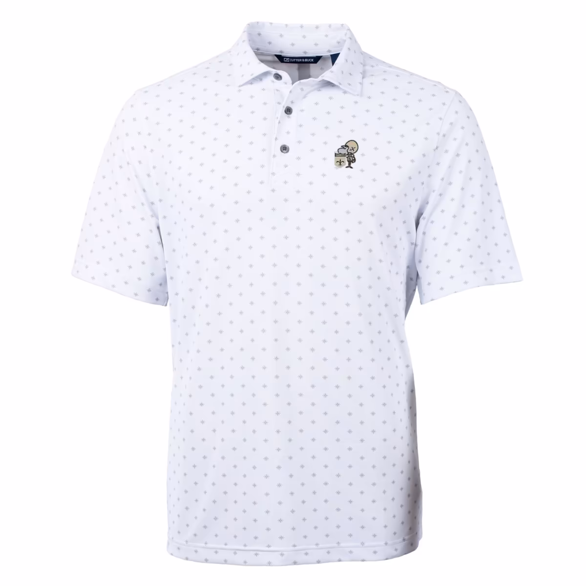 Men's Cutter & Buck White New Orleans Saints Throwback Logo Virtue Eco Pique Tile Recycled Big & Tall Polo 3 Men's Cutter & Buck White New Orleans Saints Throwback Logo Virtue Eco Pique Tile Recycled Big & Tall Polo