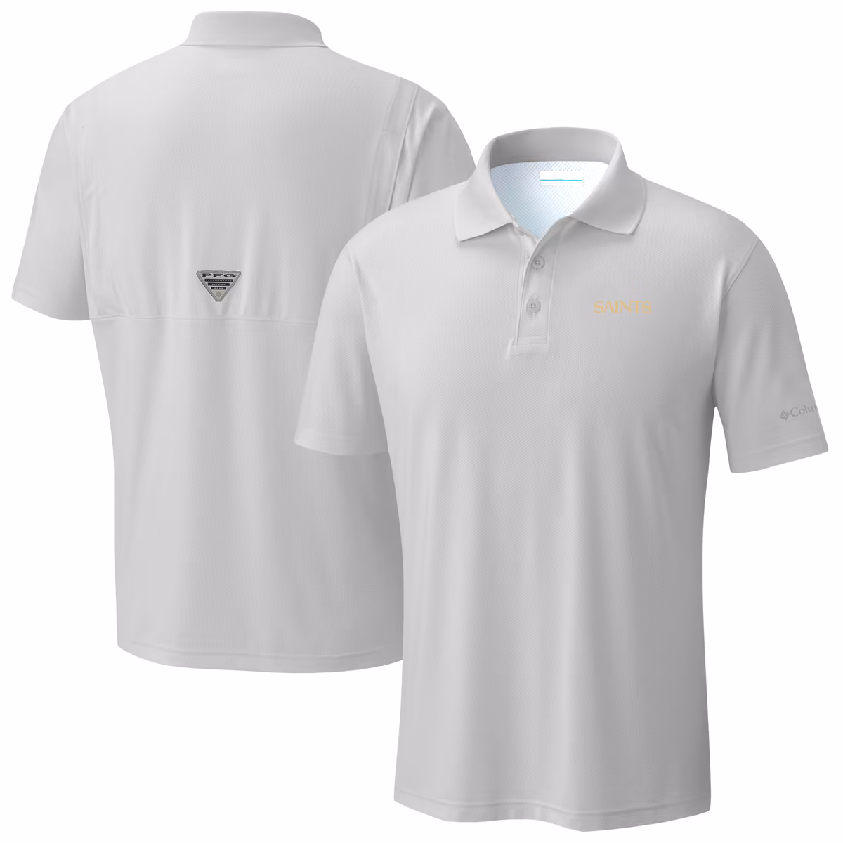 Men's Columbia Light Gray New Orleans Saints Low Drag Offshore Polo 2 Men's Columbia Light Gray New Orleans Saints Low Drag Offshore Polo
