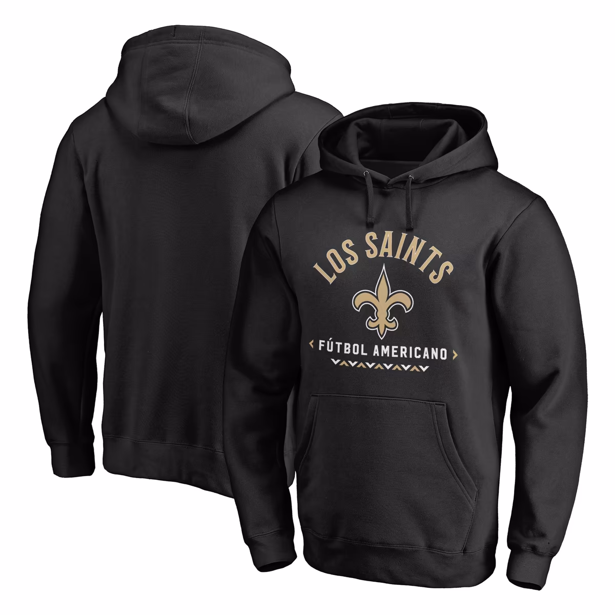 Men's Black New Orleans Saints Futbol Americano Pullover Hoodie