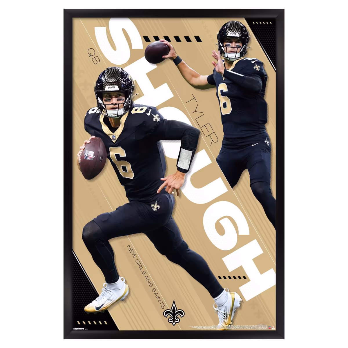 Tyler Shough New Orleans Saints 23" x 34" Framed Poster 1 Tyler Shough New Orleans Saints 23" x 34" Framed Poster