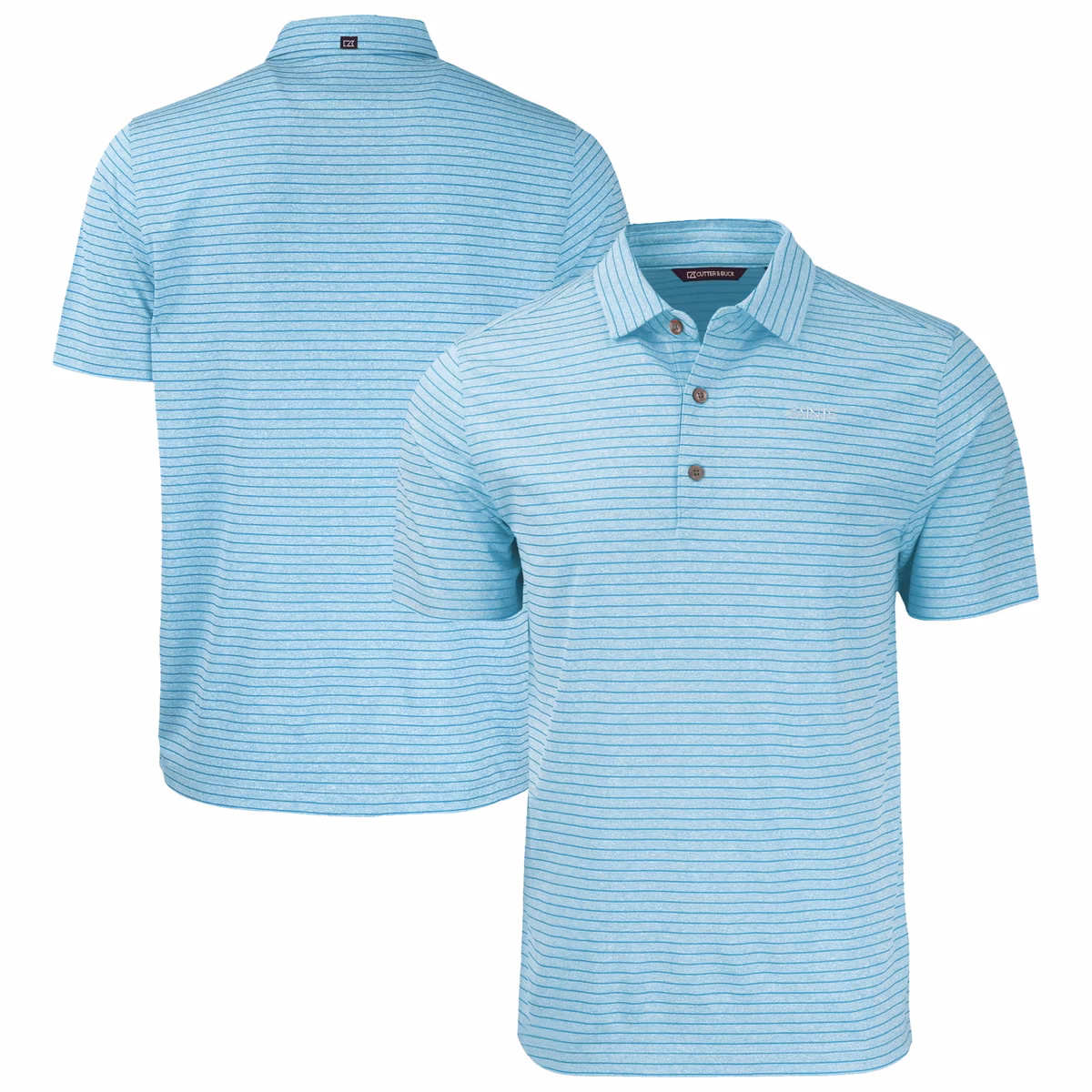 Men's Cutter & Buck Powder Blue New Orleans Saints Forge Eco Heather Stripe Stretch Recycled Big & Tall Polo 2 Men's Cutter & Buck Powder Blue New Orleans Saints Forge Eco Heather Stripe Stretch Recycled Big & Tall Polo