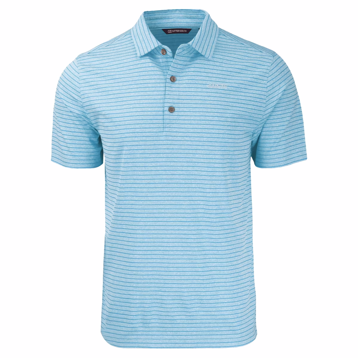 Men's Cutter & Buck Powder Blue New Orleans Saints Forge Eco Heather Stripe Stretch Recycled Big & Tall Polo 3 Men's Cutter & Buck Powder Blue New Orleans Saints Forge Eco Heather Stripe Stretch Recycled Big & Tall Polo