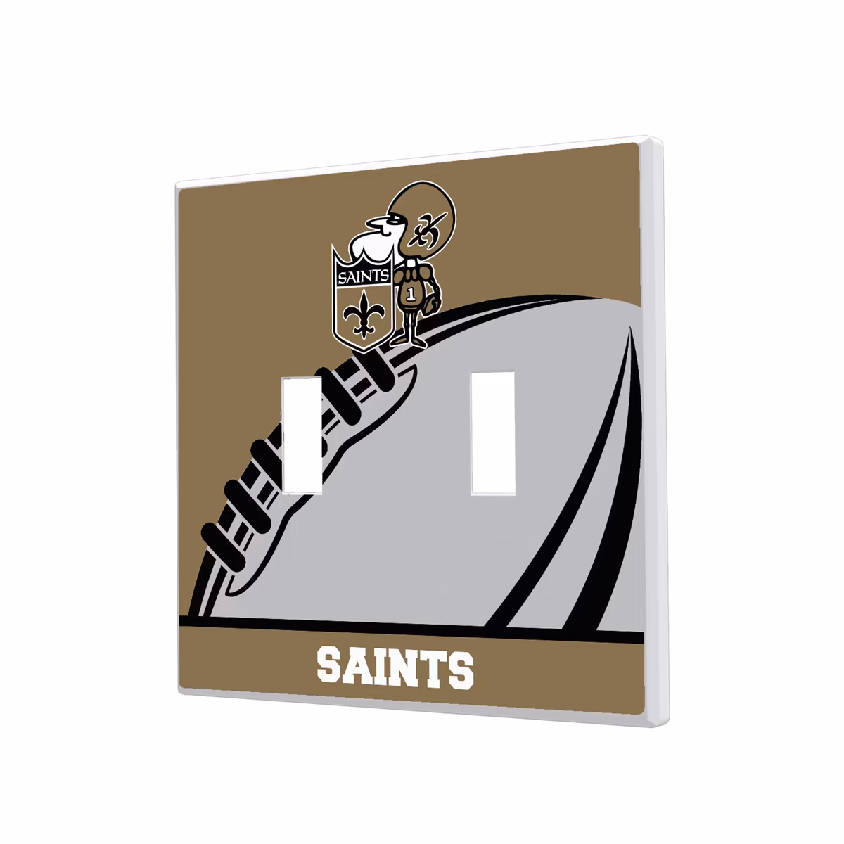 New Orleans Saints Passtime Design Double Toggle Lightswitch Plate