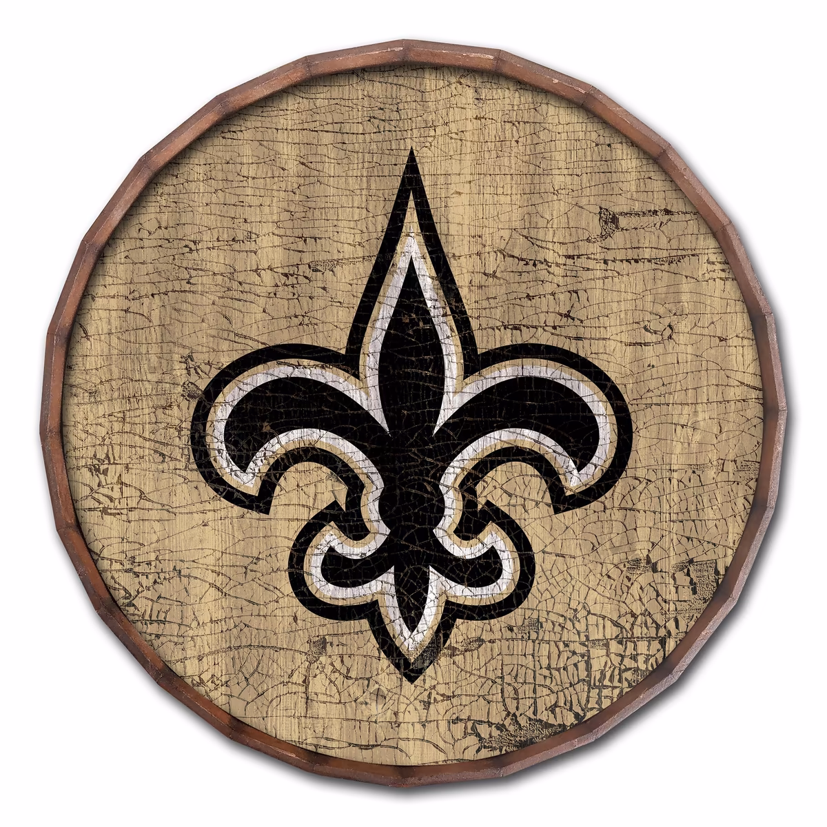 New Orleans Saints 24" Cracked Color Barrel Top Sign 7 New Orleans Saints 24" Cracked Color Barrel Top Sign