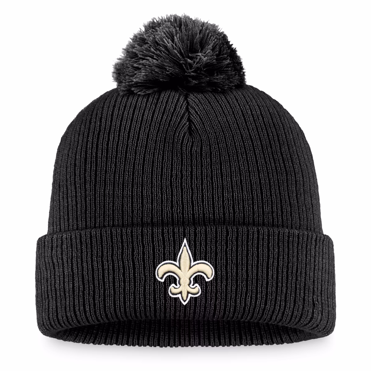 Women's Fanatics Black New Orleans Saints Logo Cuffed Knit Hat with Pom
