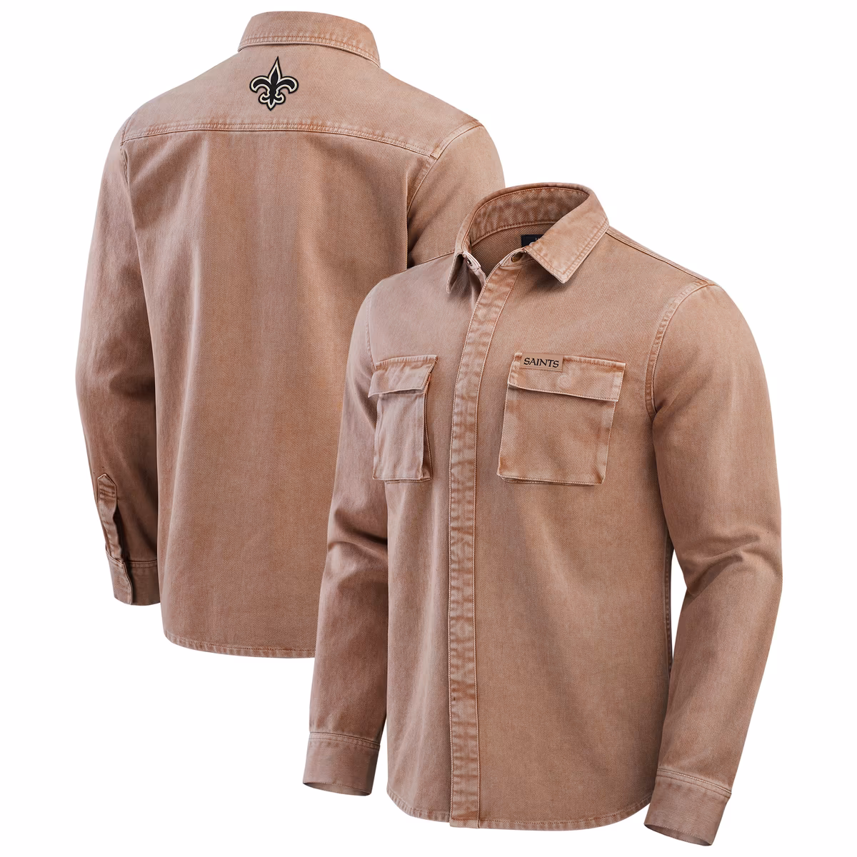Men's Darius Rucker Collection by Fanatics Brown New Orleans Saints Garment Dyed Long Sleeve Full Snap Shirt 2 Men's Darius Rucker Collection by Fanatics Brown New Orleans Saints Garment Dyed Long Sleeve Full Snap Shirt