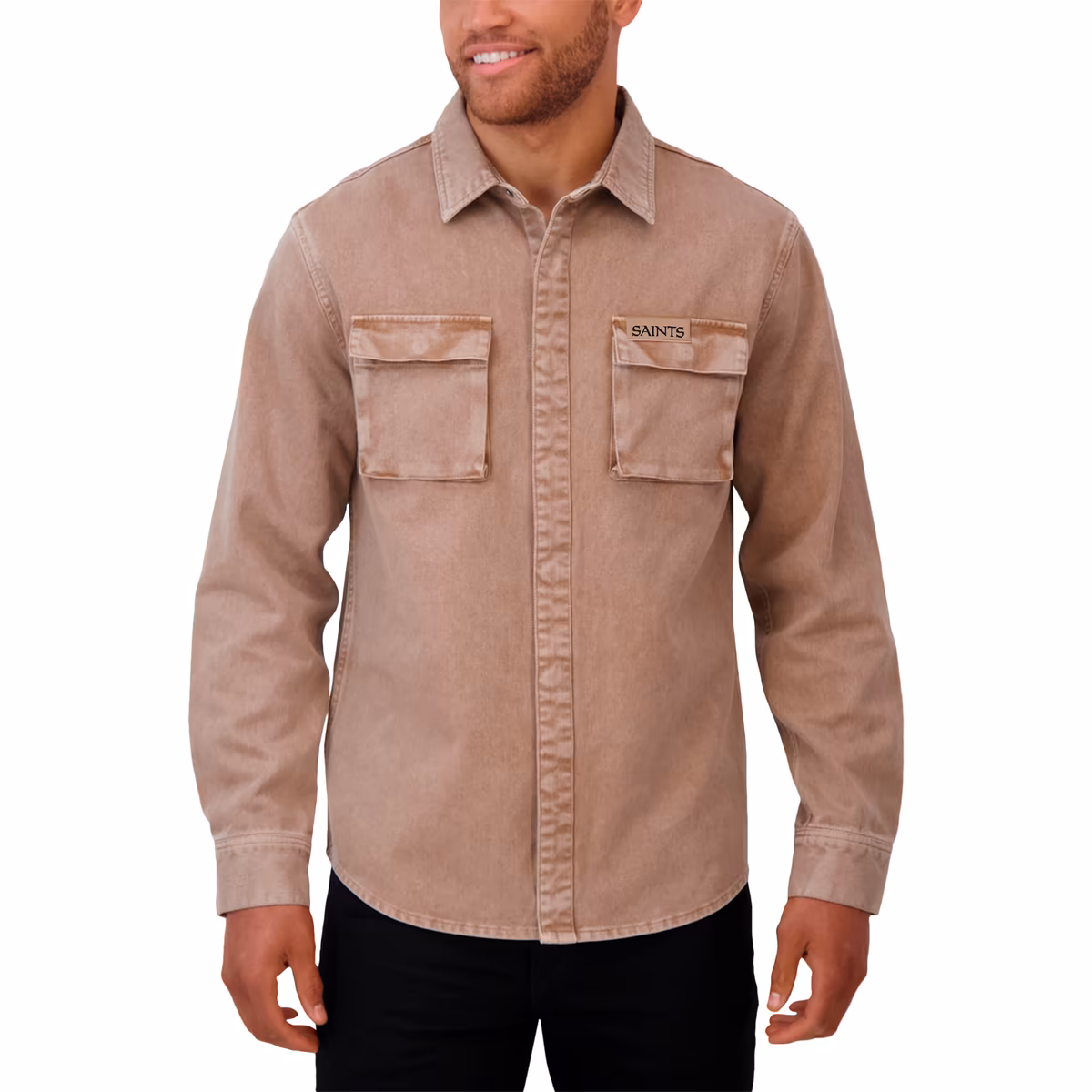 Men's Darius Rucker Collection by Fanatics Brown New Orleans Saints Garment Dyed Long Sleeve Full Snap Shirt 5 Men's Darius Rucker Collection by Fanatics Brown New Orleans Saints Garment Dyed Long Sleeve Full Snap Shirt