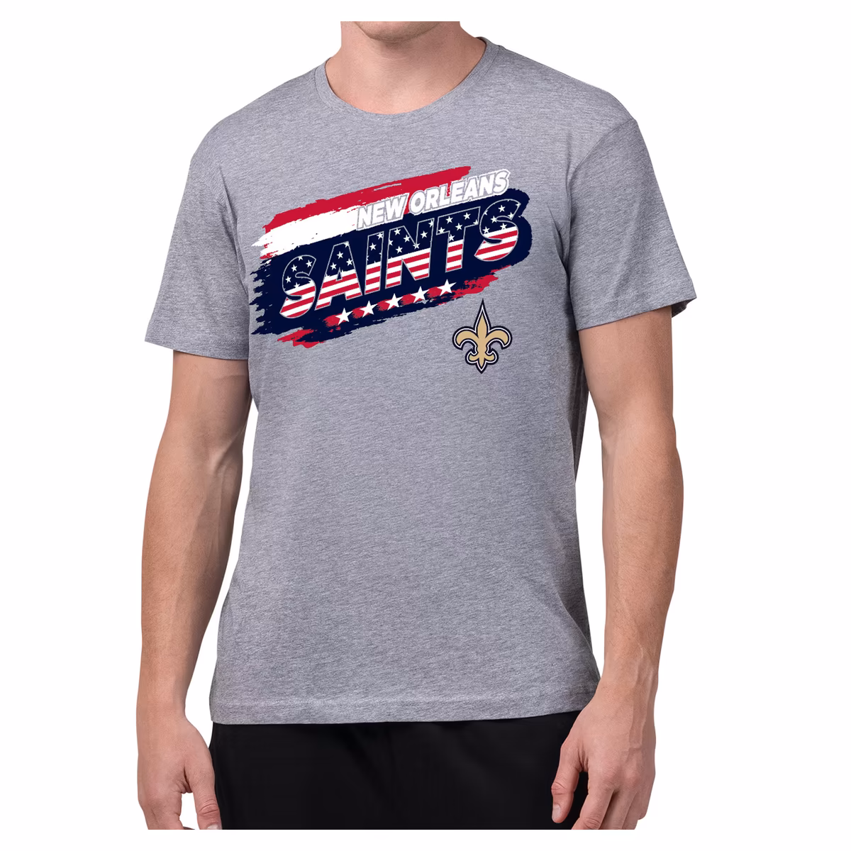 Men's Starter Gray New Orleans Saints Patriotic Paint T-Shirt 15 Men's Starter Gray New Orleans Saints Patriotic Paint T-Shirt