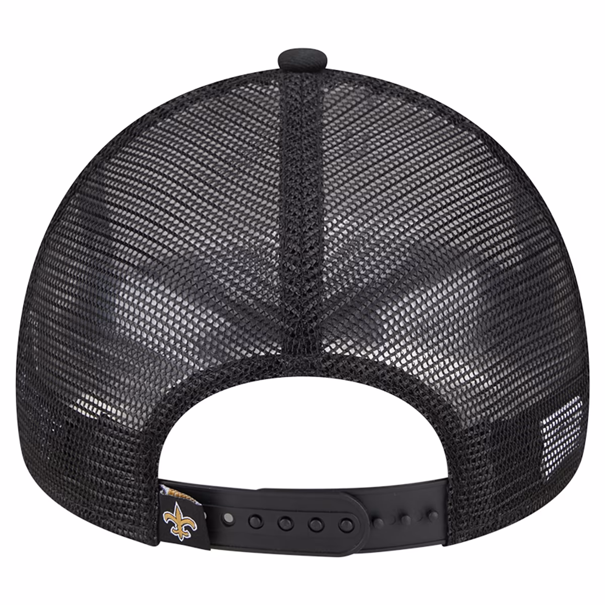 Men's New Era White/Black New Orleans Saints Stacked A-Frame Trucker 9FORTY Adjustable Hat 5 Men's New Era White/Black New Orleans Saints Stacked A-Frame Trucker 9FORTY Adjustable Hat