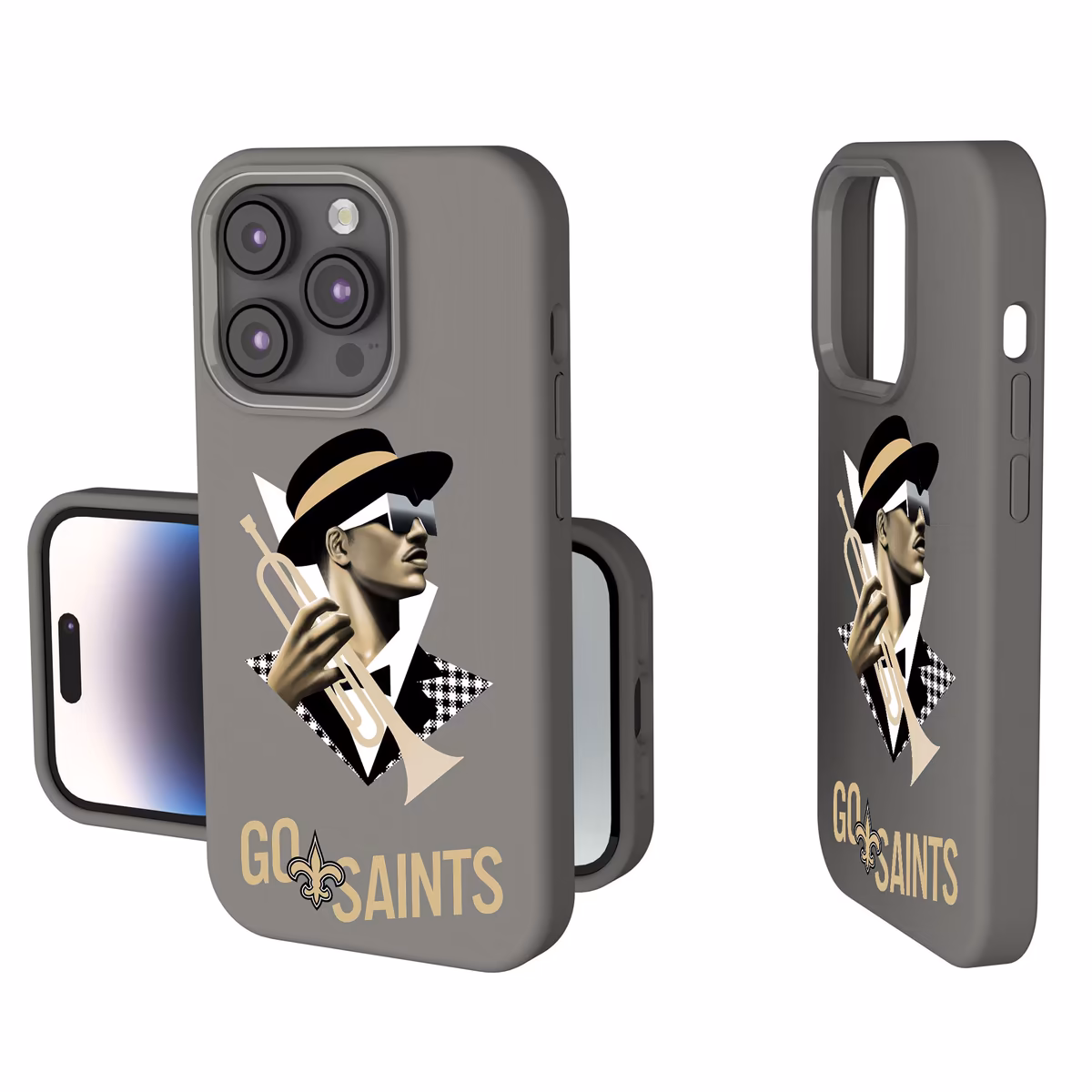 Keyscaper Gray New Orleans Saints 2024 Illustrated Limited Edition Soft Touch iPhone Case 14 Keyscaper Gray New Orleans Saints 2024 Illustrated Limited Edition Soft Touch iPhone Case