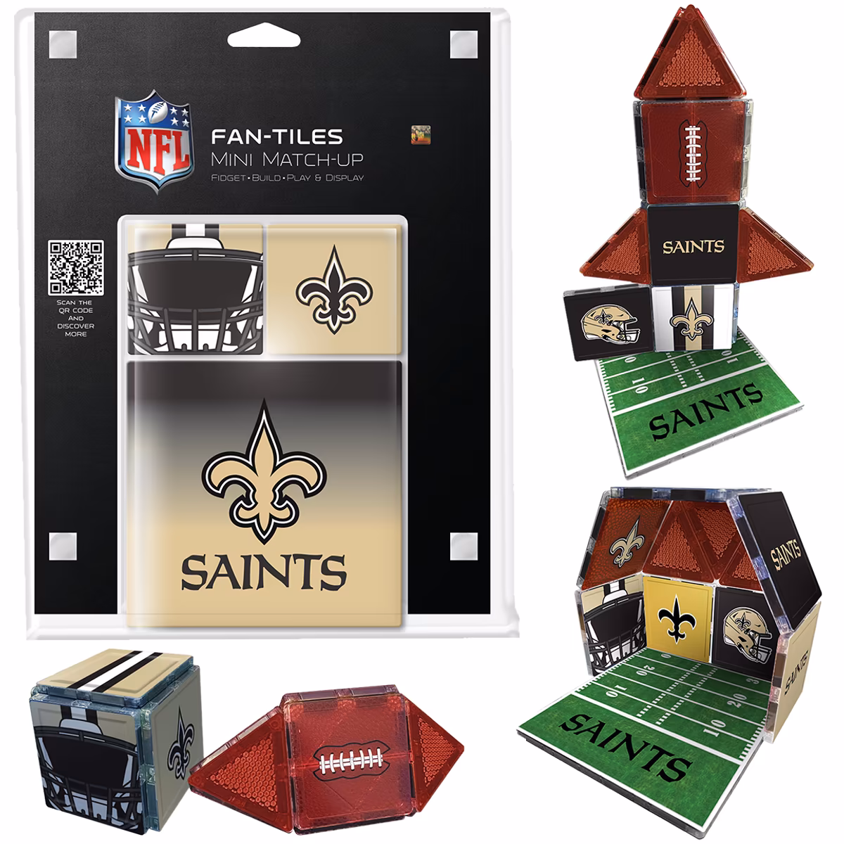 New Orleans Saints 17-Piece Fan Tile Set 9 New Orleans Saints 17-Piece Fan Tile Set
