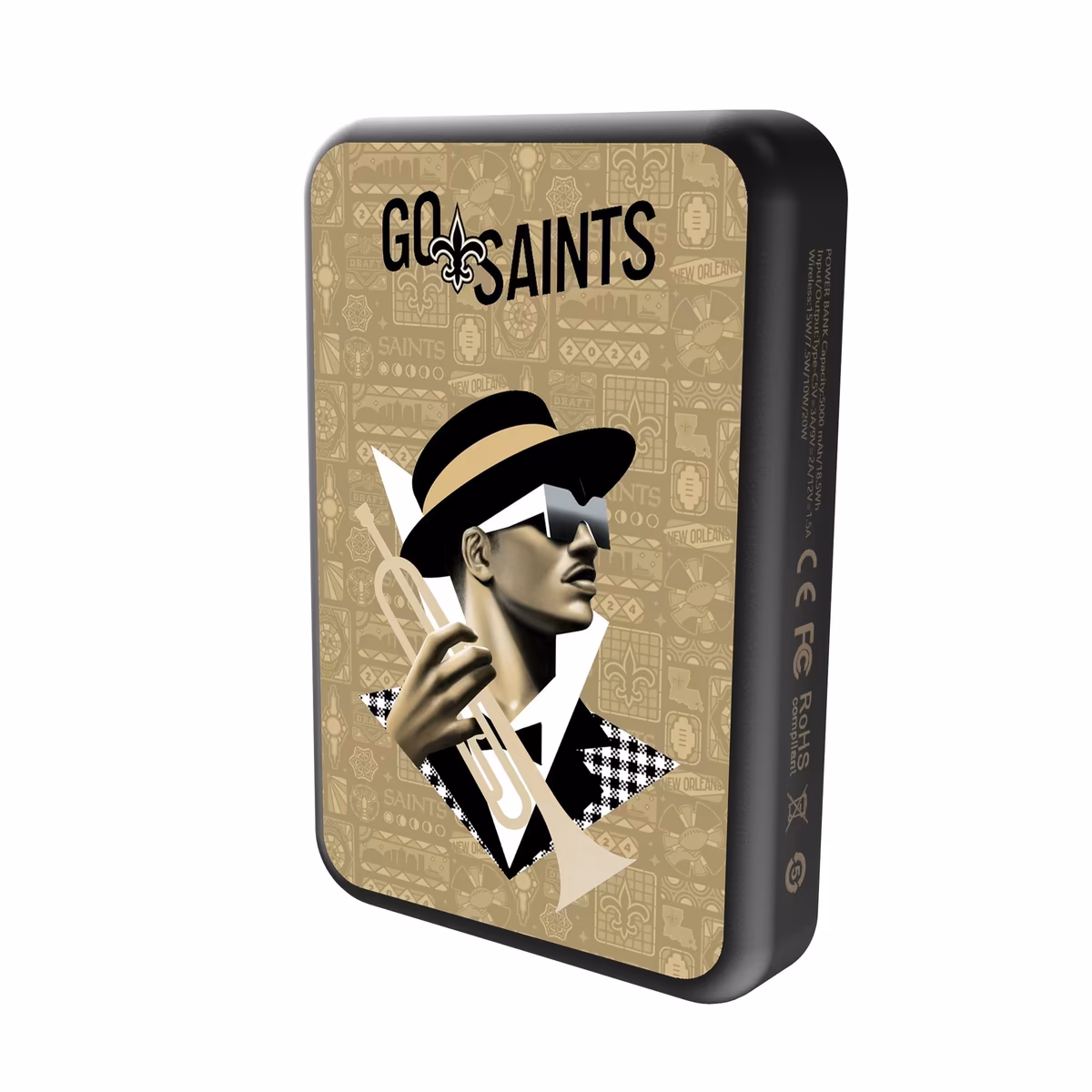 Keyscaper Black New Orleans Saints 5000mAh Wireless Magnetic Power Bank 3 Keyscaper Black New Orleans Saints 5000mAh Wireless Magnetic Power Bank