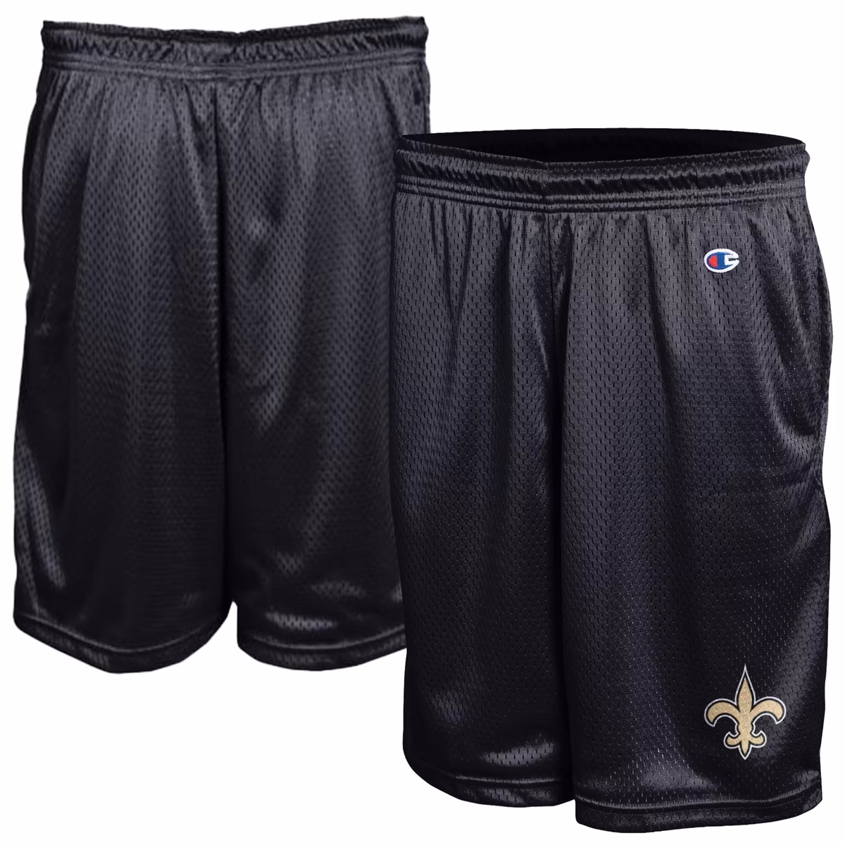 Men's Champion Black New Orleans Saints Classic Mesh Shorts 6 Men's Champion Black New Orleans Saints Classic Mesh Shorts