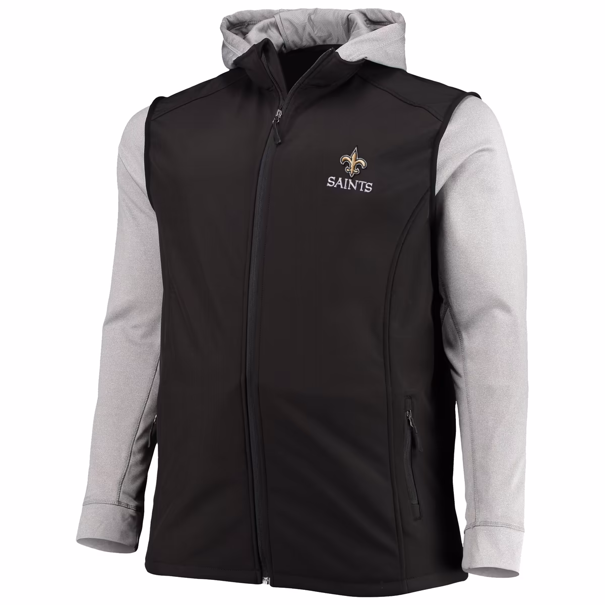 Men's Dunbrooke Black/Gray New Orleans Saints Big & Tall Alpha Full-Zip Hoodie Jacket 3 Men's Dunbrooke Black/Gray New Orleans Saints Big & Tall Alpha Full-Zip Hoodie Jacket