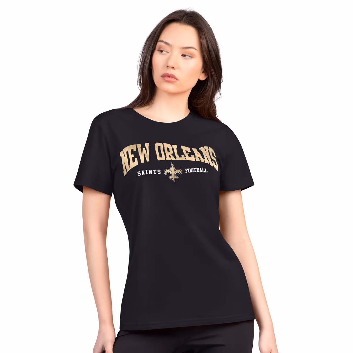 Women's G-III 4Her by Carl Banks Black New Orleans Saints Super-Slim Lightweight Winning Crew T-Shirt 9 Women's G-III 4Her by Carl Banks Black New Orleans Saints Super-Slim Lightweight Winning Crew T-Shirt
