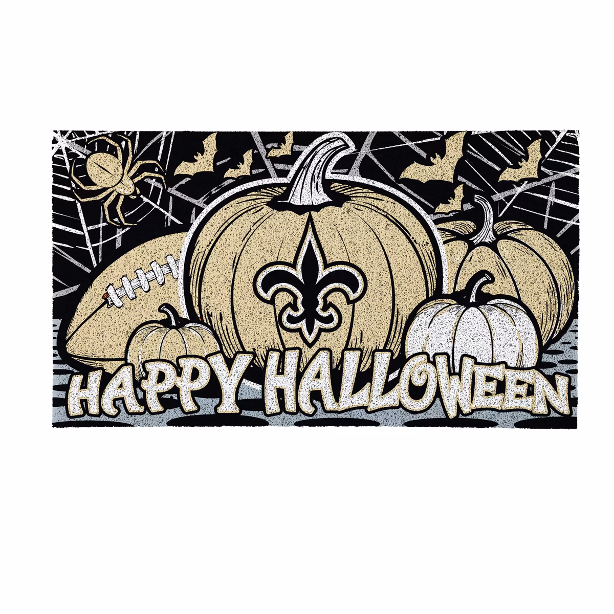 New Orleans Saints 28" x 16" Happy Halloween Turf Door Mat 3 New Orleans Saints 28" x 16" Happy Halloween Turf Door Mat