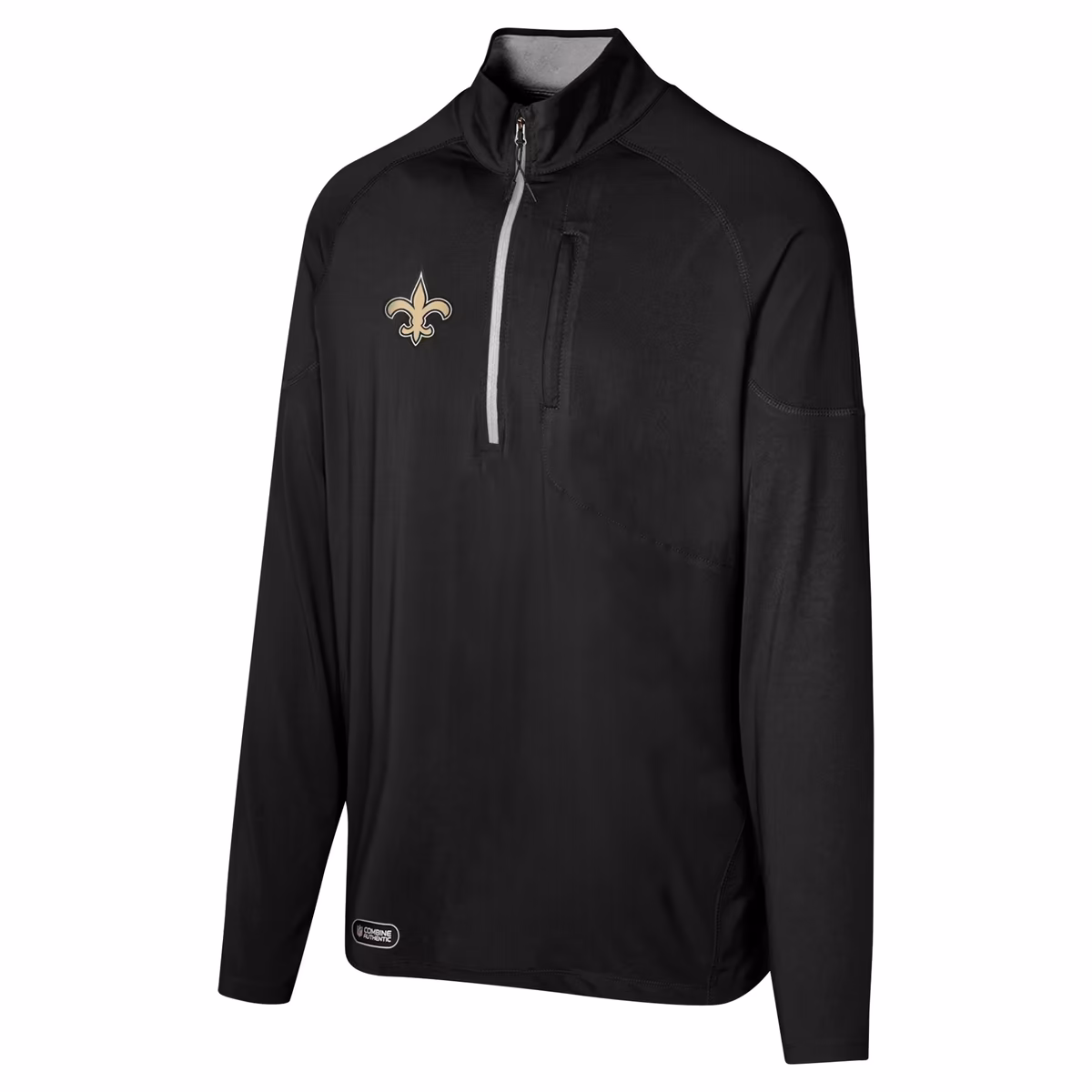 Men's Black New Orleans Saints Grind Iron Quarter-Zip Top 3 Men's Black New Orleans Saints Grind Iron Quarter-Zip Top