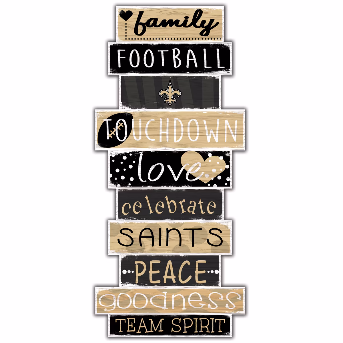 New Orleans Saints 5'' x 24'' Celebrations Stack Sign