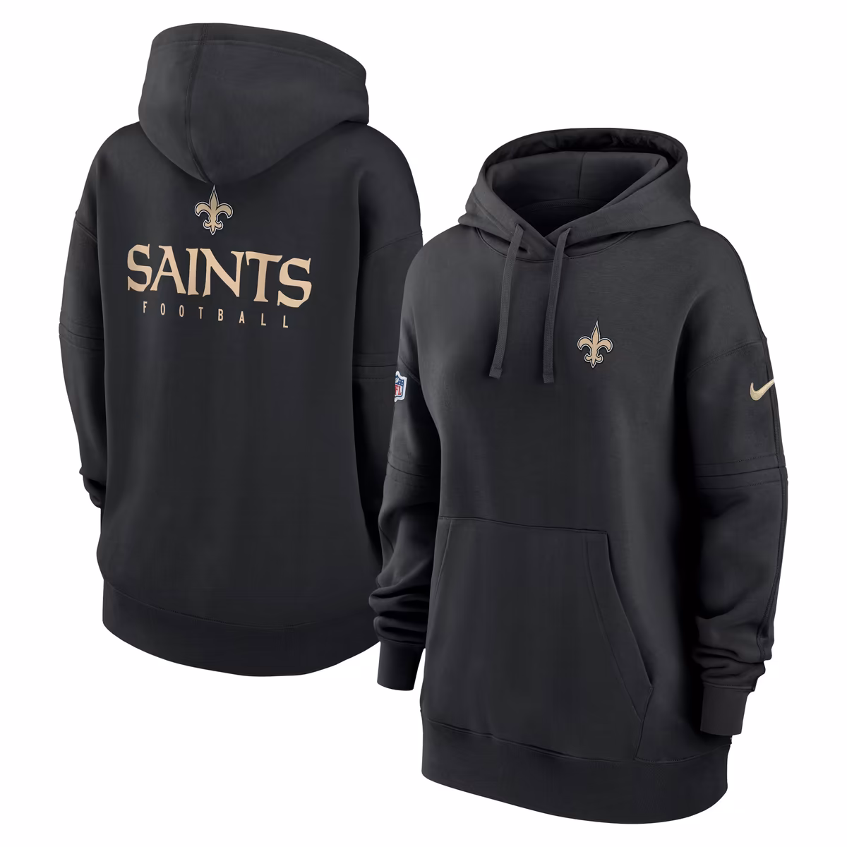 Women's Nike Black New Orleans Saints 2023 Sideline Club Fleece Pullover Hoodie