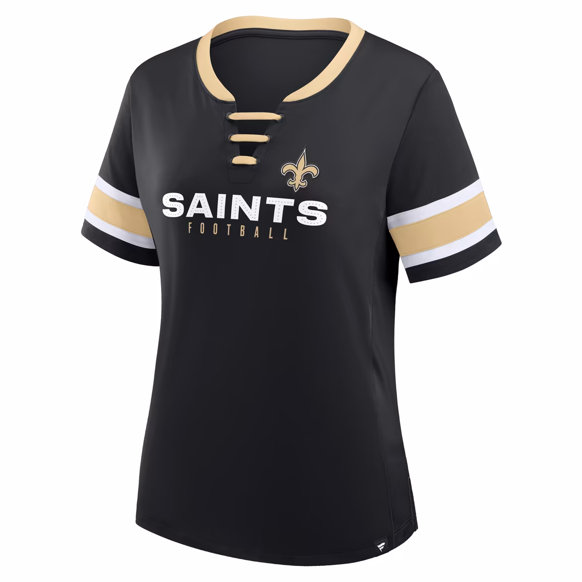 Women's Fanatics Black New Orleans Saints Redzone Draw Play Athena Lace-Up T-Shirt 3 Women's Fanatics Black New Orleans Saints Redzone Draw Play Athena Lace-Up T-Shirt