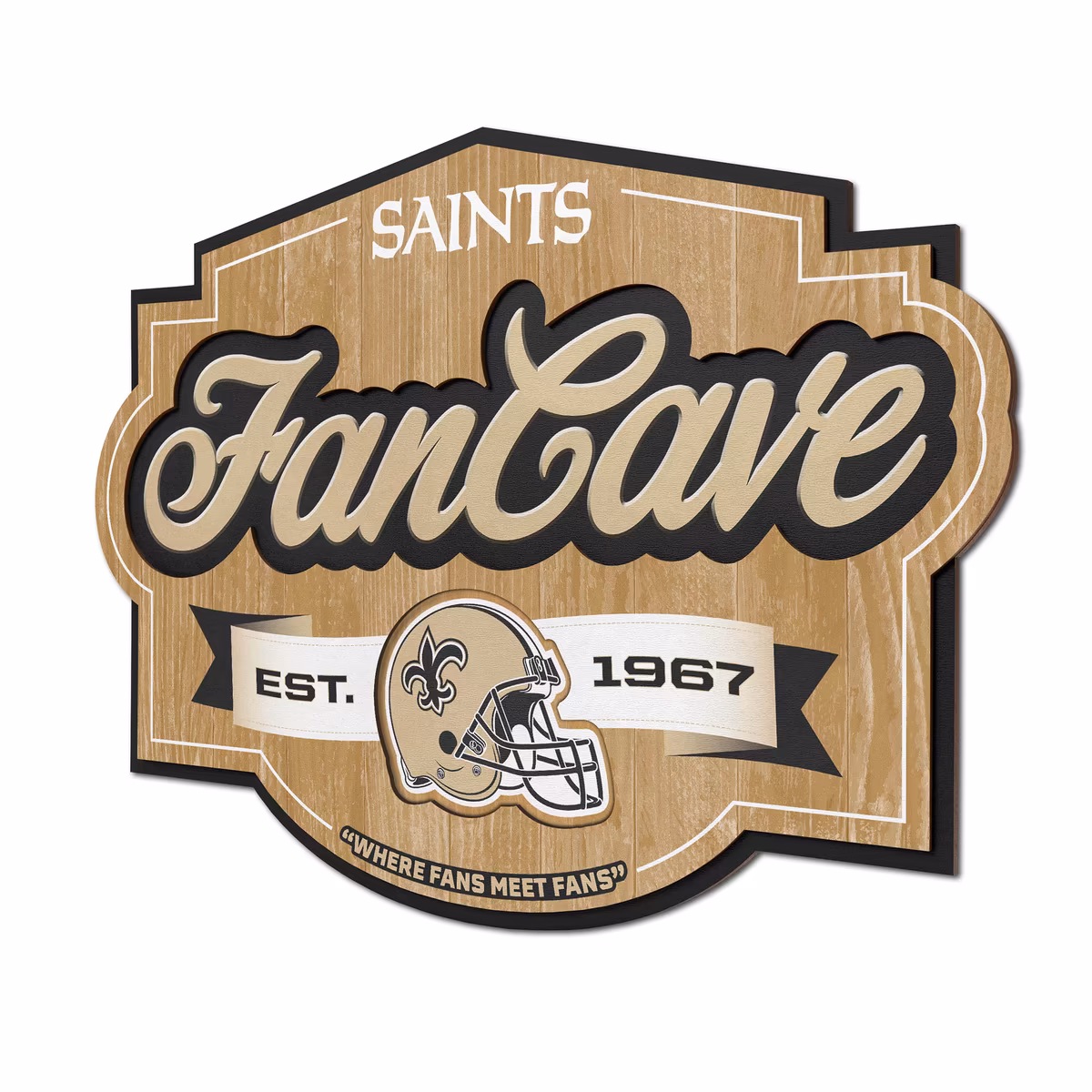 IDNA New Orleans Saints 12.5" x 17" Fan Cave Sign 1 IDNA New Orleans Saints 12.5" x 17" Fan Cave Sign