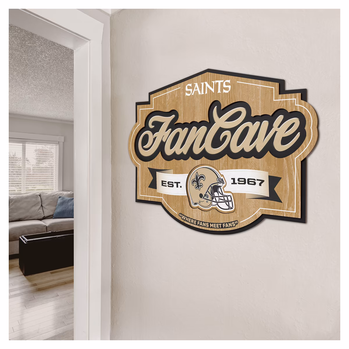 IDNA New Orleans Saints 12.5" x 17" Fan Cave Sign 4 IDNA New Orleans Saints 12.5" x 17" Fan Cave Sign