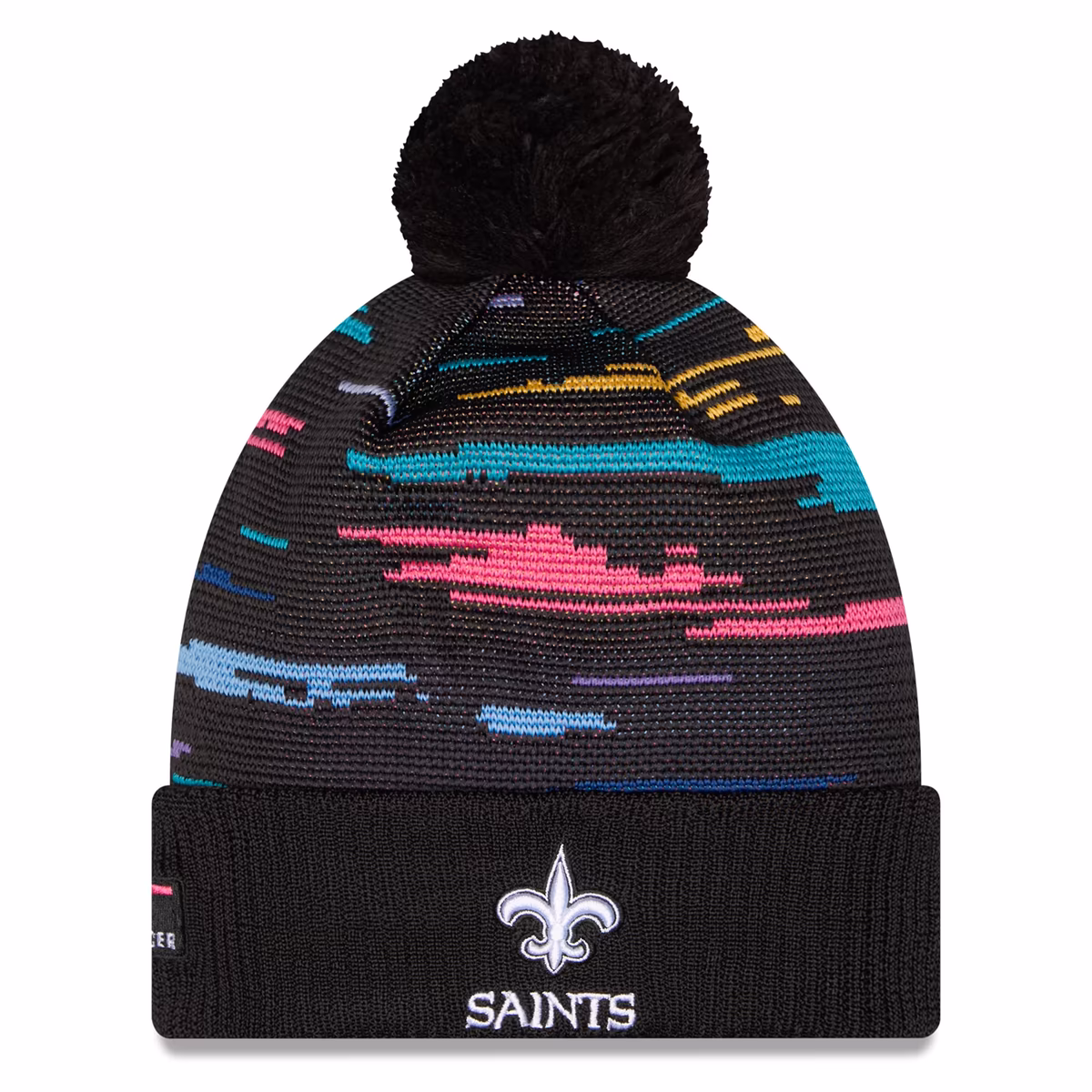 Men's New Era Black New Orleans Saints 2026 NFL Crucial Catch Cuffed Knit Hat with Pom 20 Men's New Era Black New Orleans Saints 2026 NFL Crucial Catch Cuffed Knit Hat with Pom