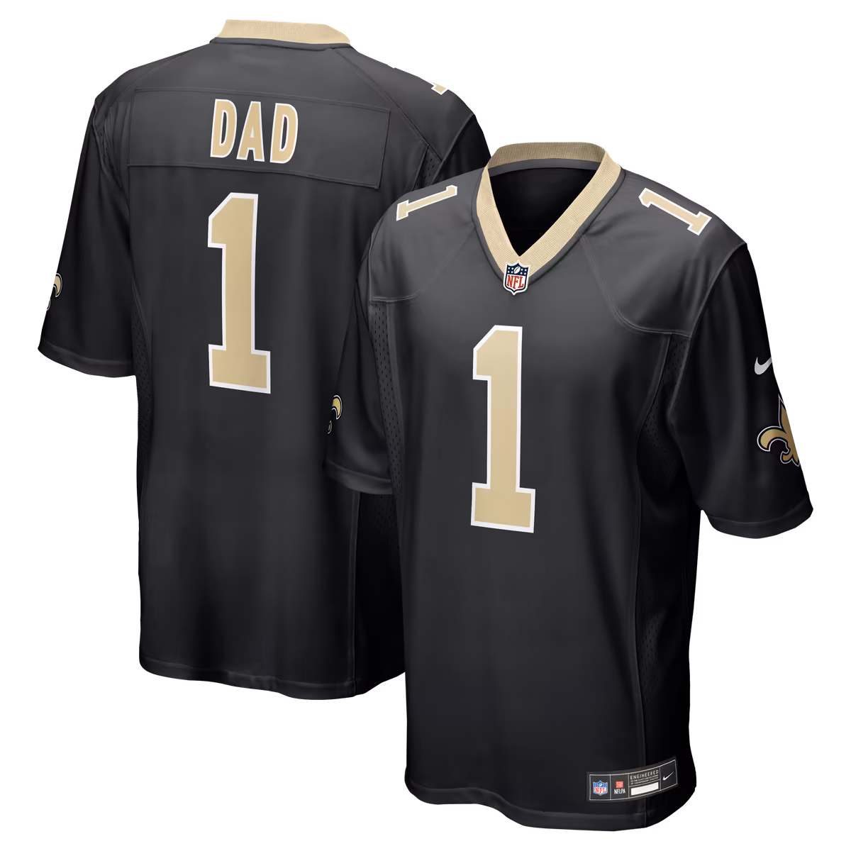 Men's Nike Number 1 Dad Black New Orleans Saints Game Jersey 2 Men's Nike Number 1 Dad Black New Orleans Saints Game Jersey