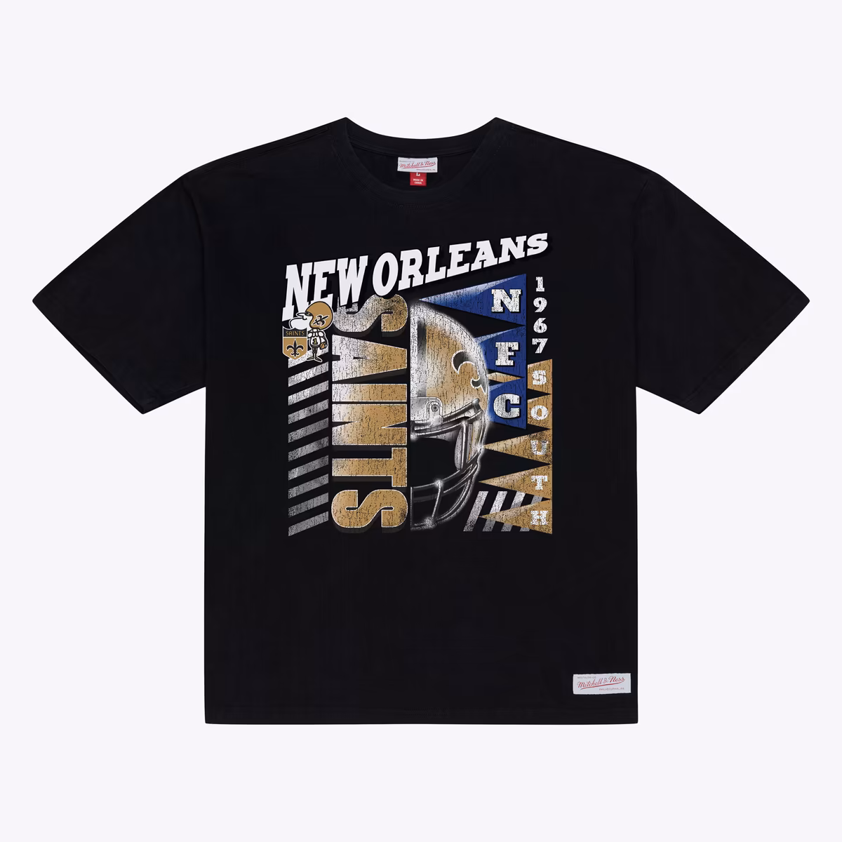 Men's Mitchell & Ness Black New Orleans Saints Core Essentials Street Graphic T-Shirt 1 Men's Mitchell & Ness Black New Orleans Saints Core Essentials Street Graphic T-Shirt