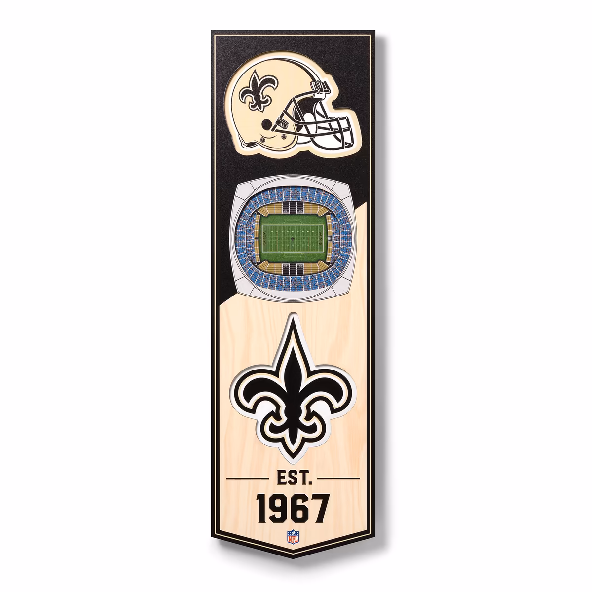 IDNA New Orleans Saints 6'' x 19'' 3D StadiumView Banner