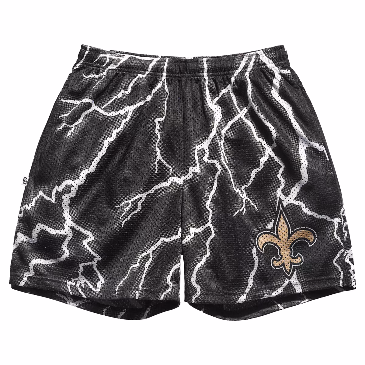 Men's Chalk Line Black New Orleans Saints Lightning Retro Shorts