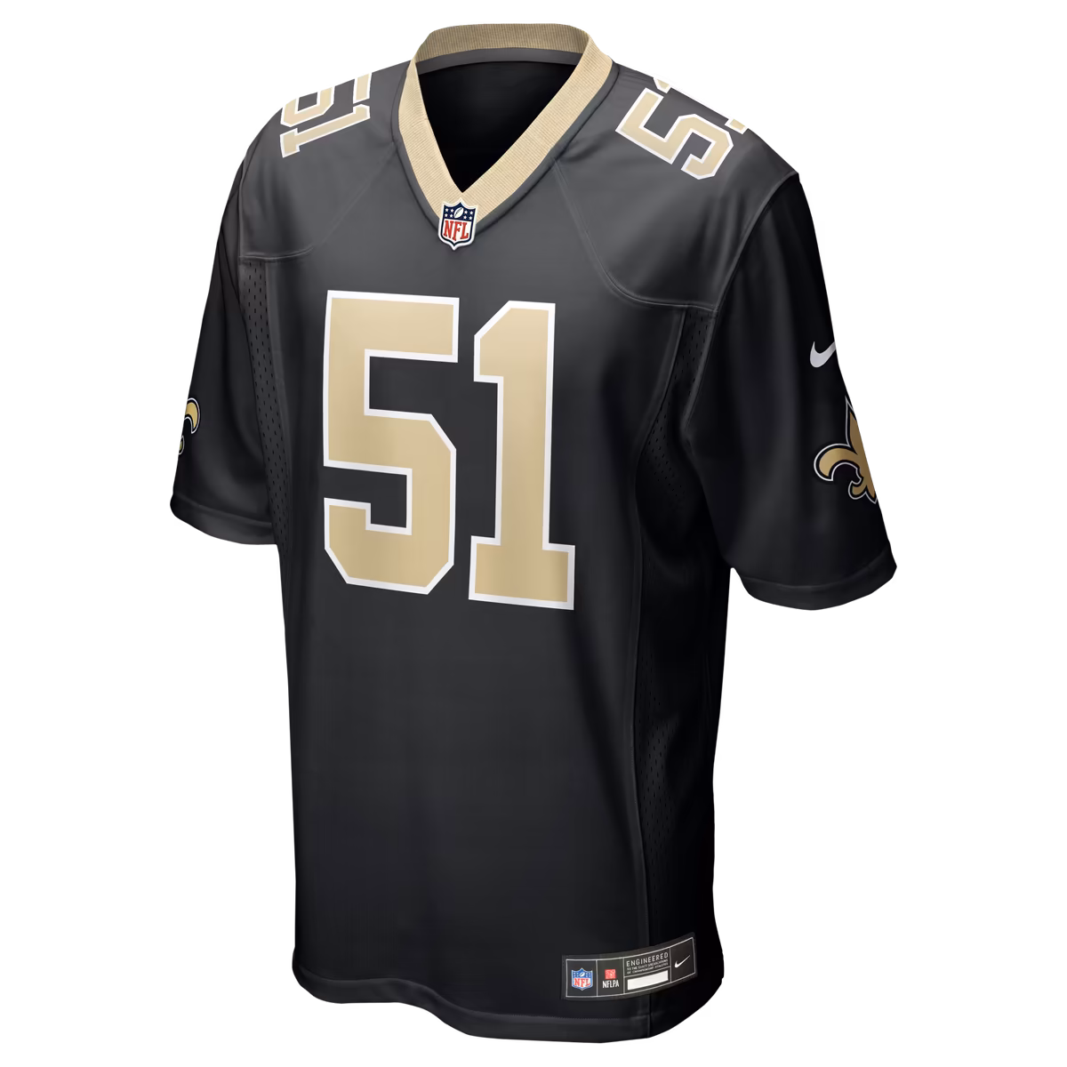 Men's Nike Cesar Ruiz Black New Orleans Saints Game Jersey 3 Men's Nike Cesar Ruiz Black New Orleans Saints Game Jersey