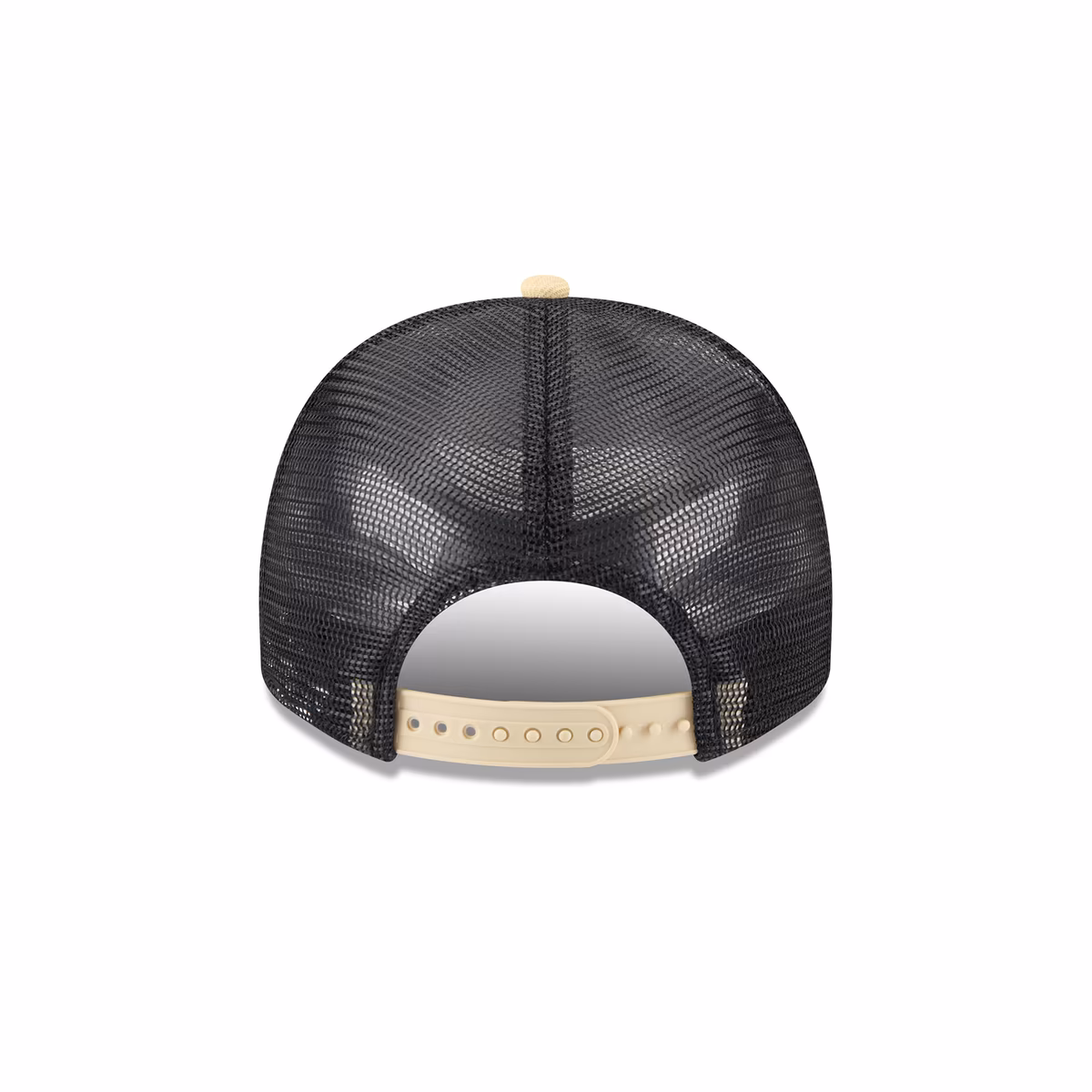 Men's New Era Cream/Black New Orleans Saints Banner A-Frame 9FIFTY Trucker Snapback Hat 5 Men's New Era Cream/Black New Orleans Saints Banner A-Frame 9FIFTY Trucker Snapback Hat
