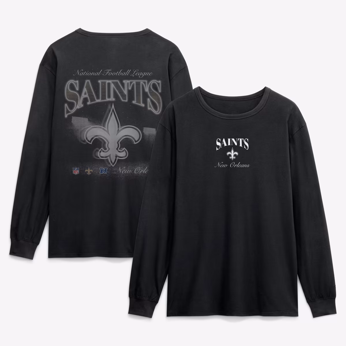 Men's Fanatics Black New Orleans Saints Midnight Falls Long Sleeve T-Shirt 8 Men's Fanatics Black New Orleans Saints Midnight Falls Long Sleeve T-Shirt