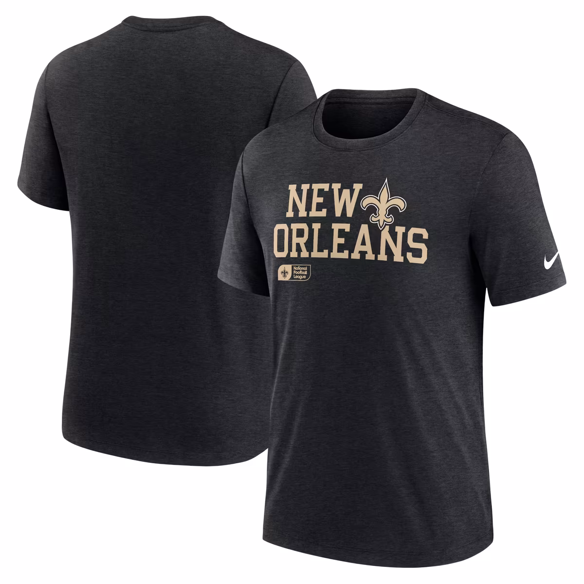 Men's Nike Black New Orleans Saints Overlap Lockup Tri-Blend T-Shirt 11 Men's Nike Black New Orleans Saints Overlap Lockup Tri-Blend T-Shirt