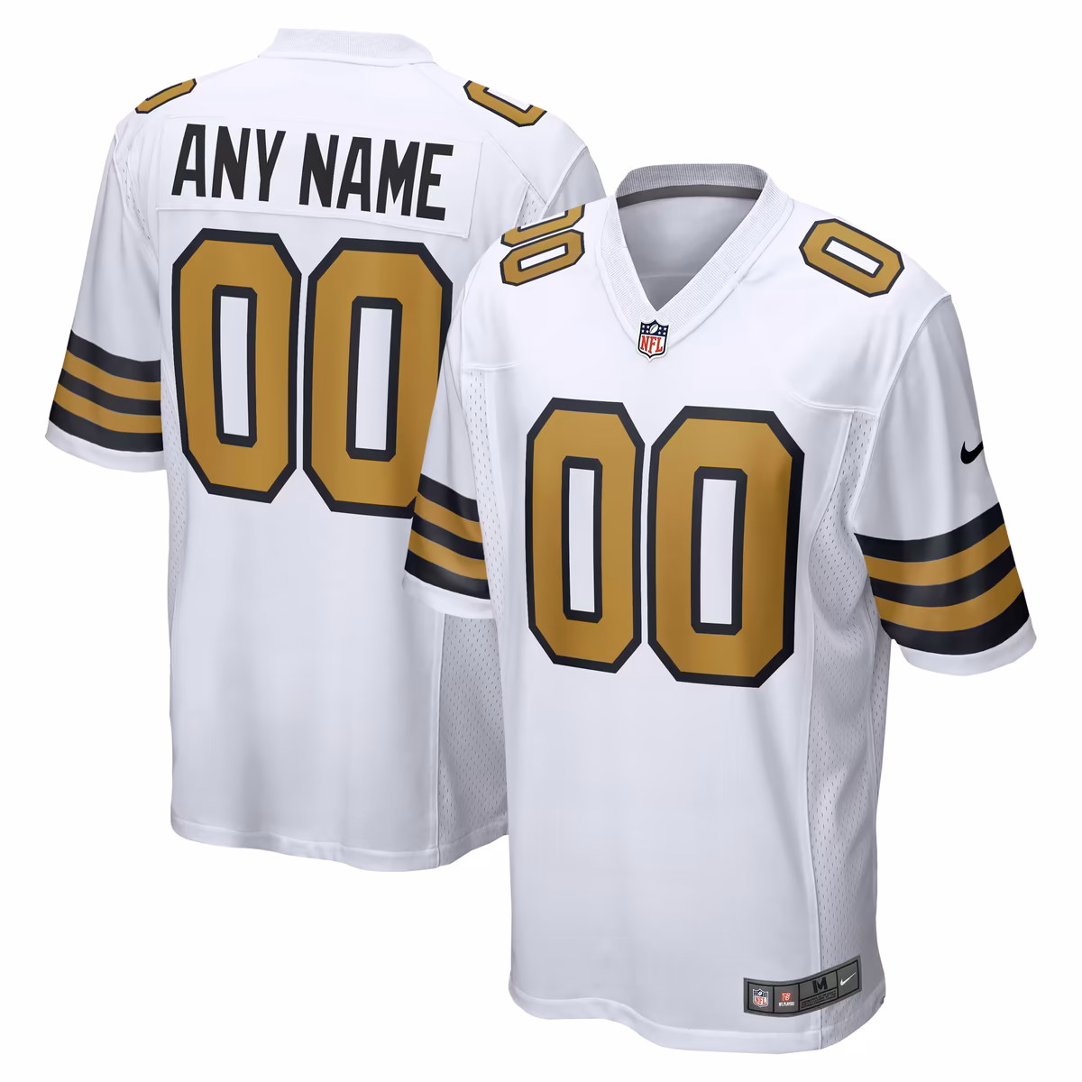 Men's Nike White New Orleans Saints Alternate Custom Game Jersey 2 Men's Nike White New Orleans Saints Alternate Custom Game Jersey