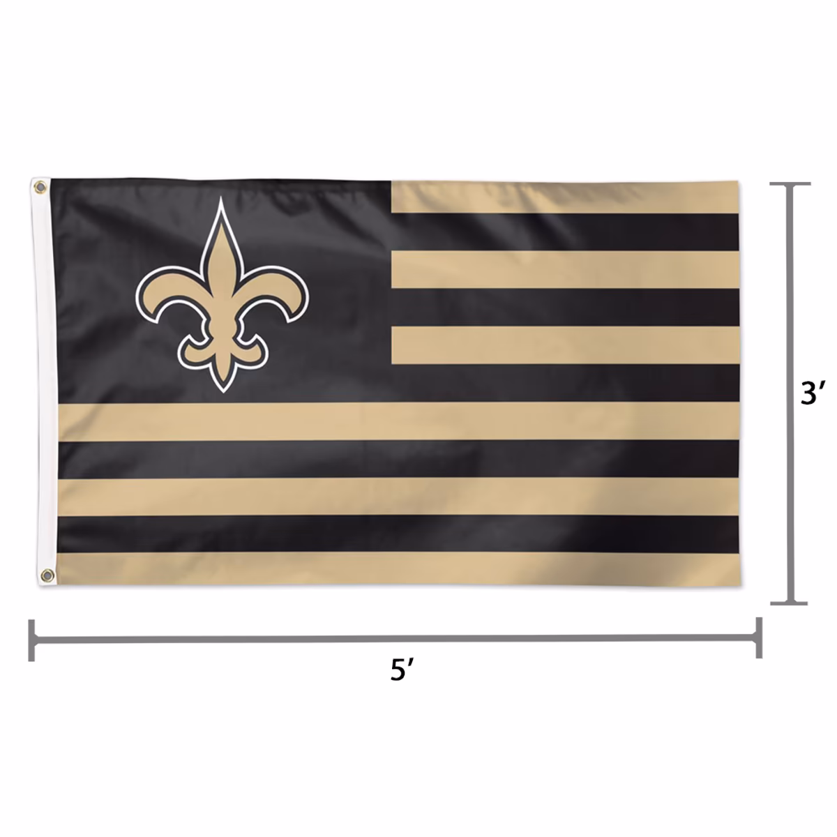 WinCraft New Orleans Saints 3' x 5' Americana Stars & Stripes Deluxe Flag 3 WinCraft New Orleans Saints 3' x 5' Americana Stars & Stripes Deluxe Flag