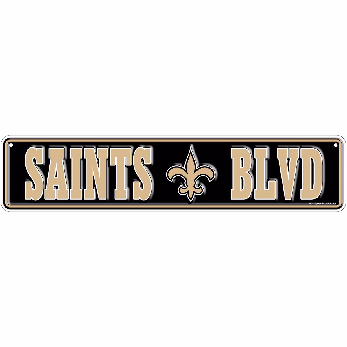 New Orleans Saints 4" x 18" Team Boulevard Metal Sign