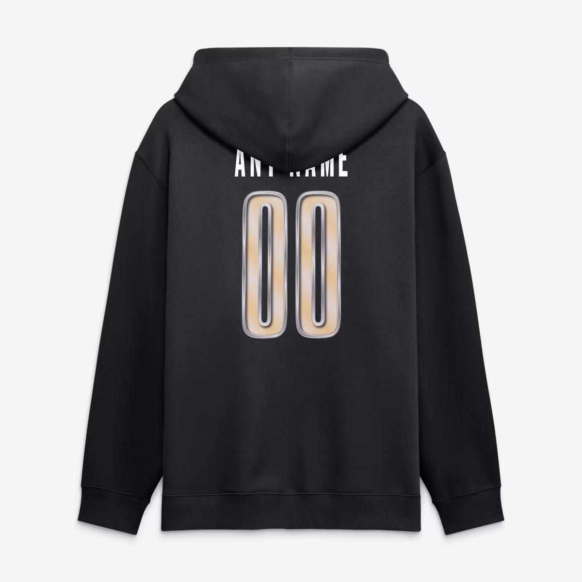 Men's Black New Orleans Saints Big & Tall Metallic Mascot Personalized Name & Number Hoodie 4 Men's Black New Orleans Saints Big & Tall Metallic Mascot Personalized Name & Number Hoodie