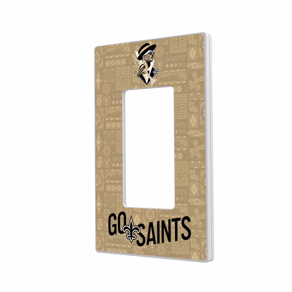 New Orleans Saints 2024 Illustrated Limited Edition Single Rocker Light Switch Plate