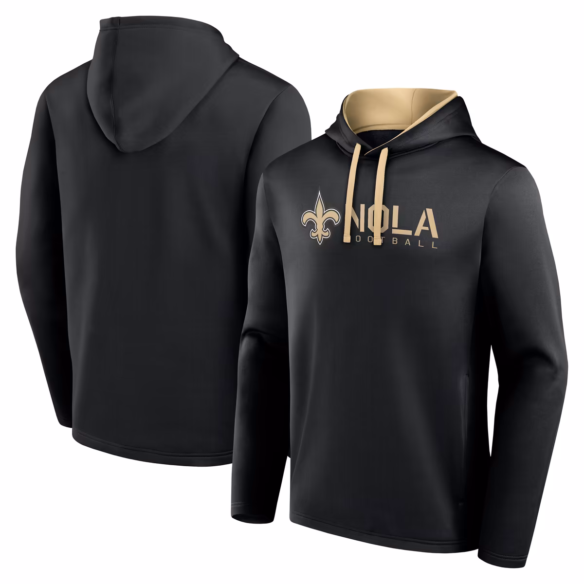 Men's Logo Athletic Black New Orleans Saints Head Start Pullover Hoodie 17 Men's Logo Athletic Black New Orleans Saints Head Start Pullover Hoodie