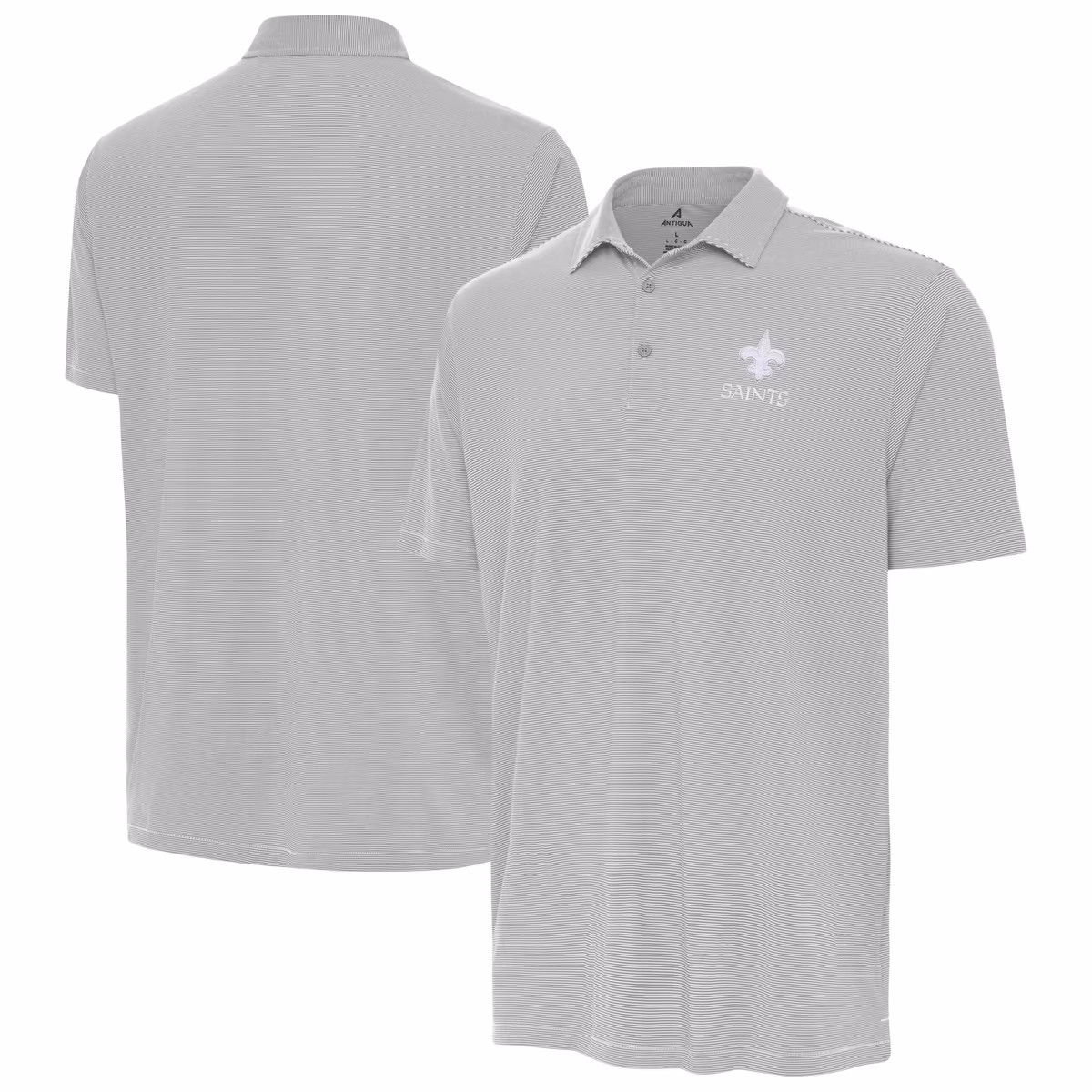 Men's Antigua Gray New Orleans Saints Twine Polo 8 Men's Antigua Gray New Orleans Saints Twine Polo