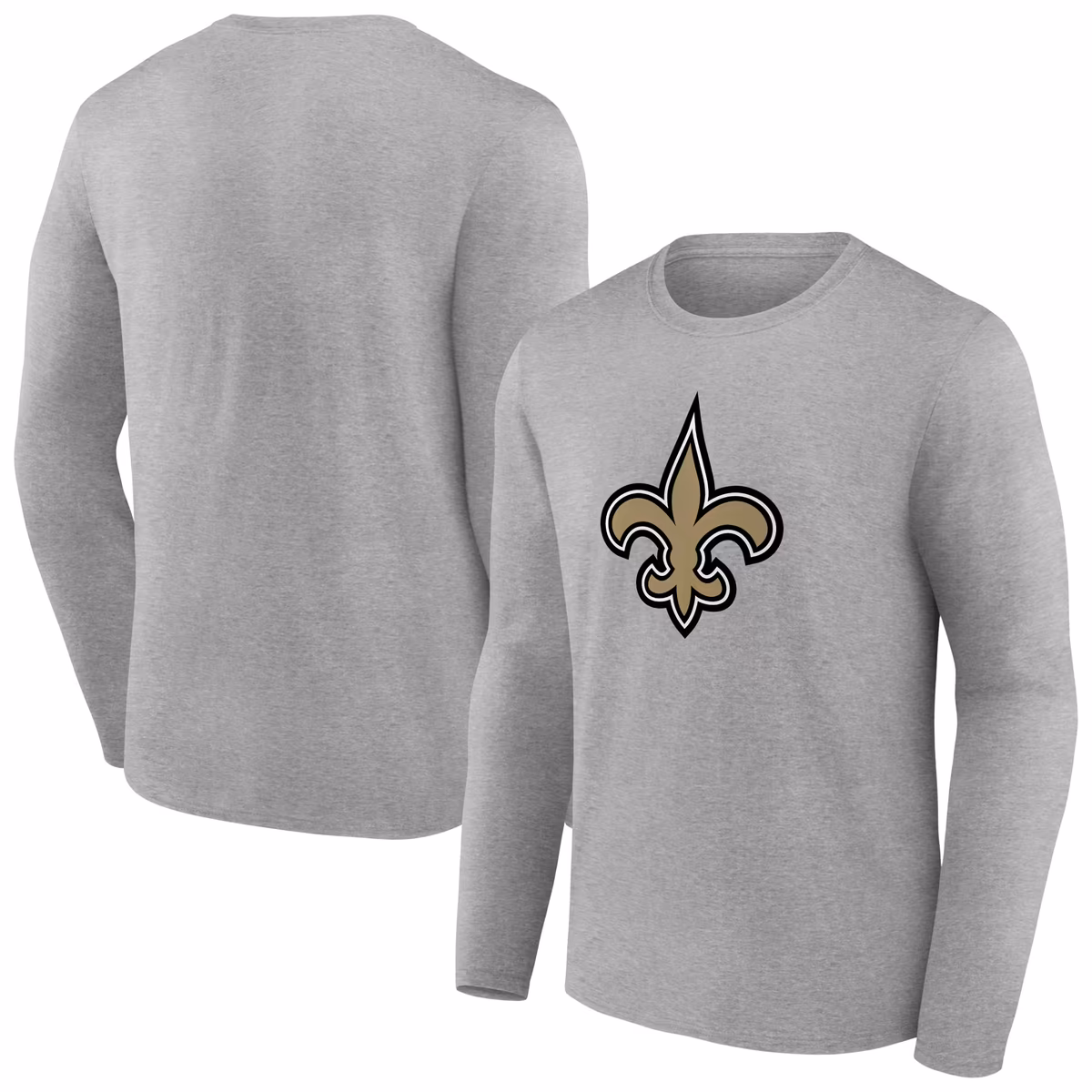 Men's Gray New Orleans Saints Primary Team Logo Long Sleeve T-Shirt 3 Men's Gray New Orleans Saints Primary Team Logo Long Sleeve T-Shirt