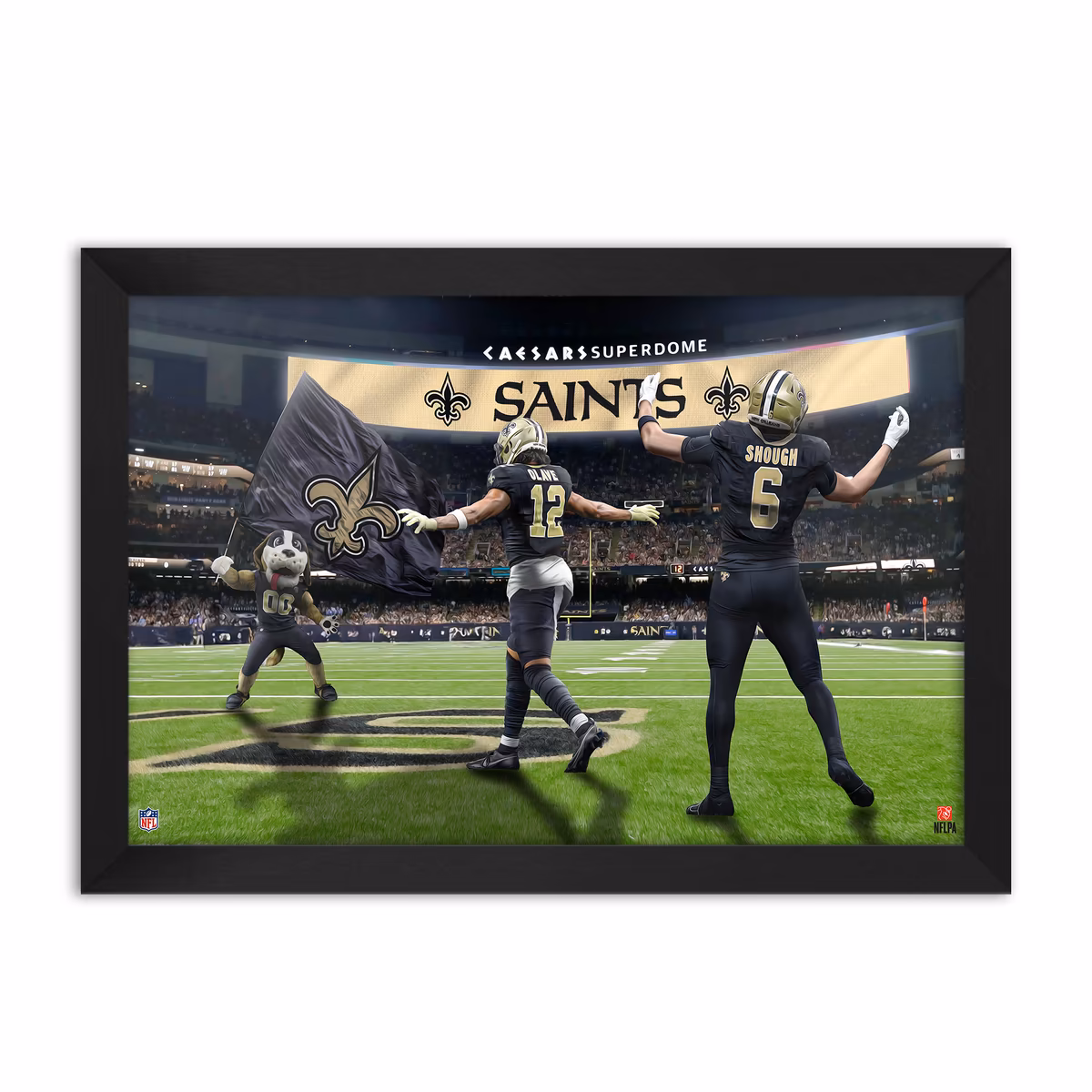 New Orleans Saints Chris Olave & Tyler Shough 14" x 20" Two-Player Framed Print