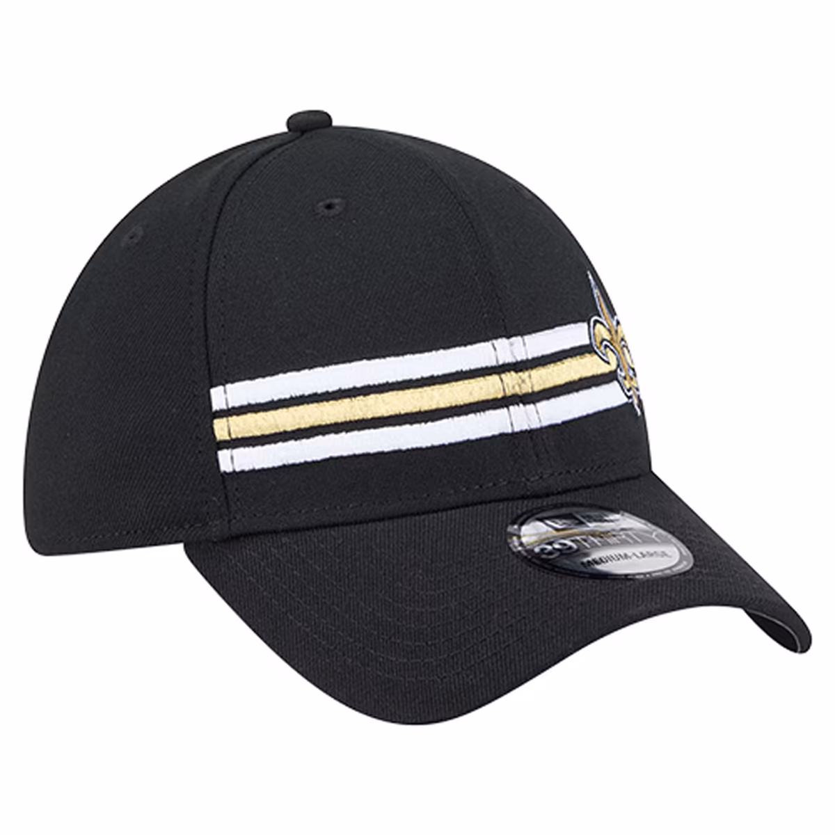 Men's New Era Black New Orleans Saints Stripes 39THIRTY Flex Hat 4 Men's New Era Black New Orleans Saints Stripes 39THIRTY Flex Hat