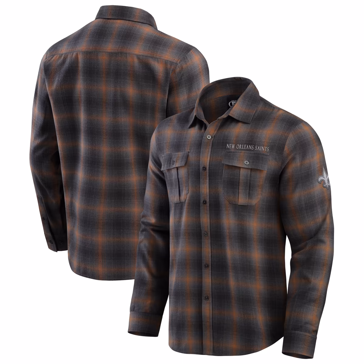 Men's Darius Rucker Collection by Fanatics Charcoal New Orleans Saints Classic Flannel Long Sleeve Button-Up Shirt 1 Men's Darius Rucker Collection by Fanatics Charcoal New Orleans Saints Classic Flannel Long Sleeve Button-Up Shirt