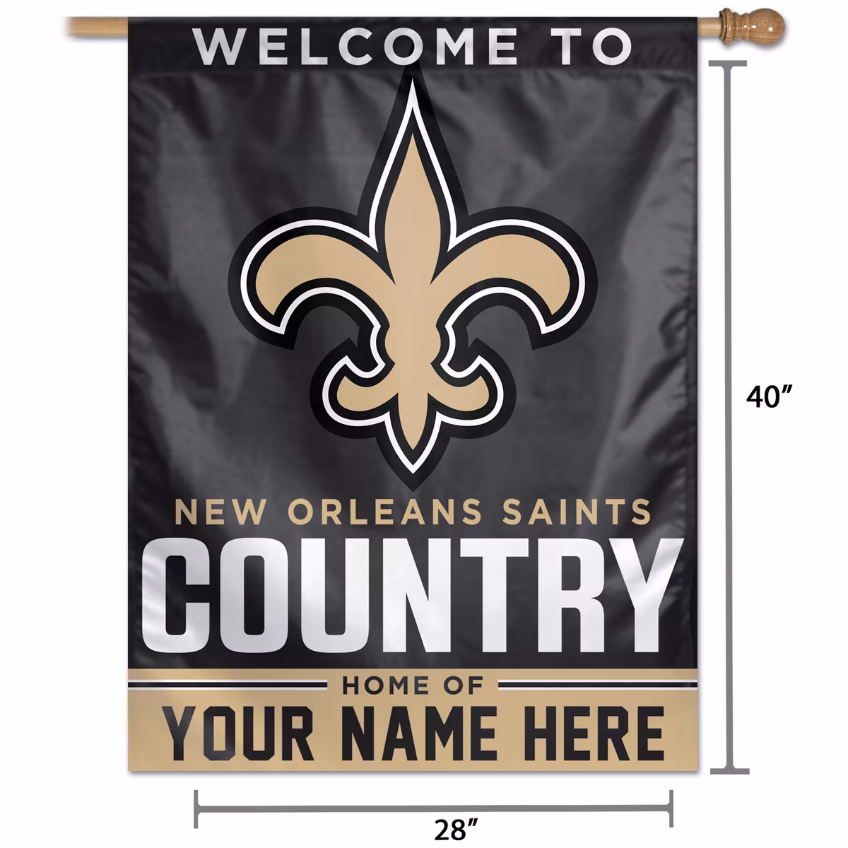 WinCraft New Orleans Saints Personalized 27'' x 37'' Single-Sided Vertical Banner 3 WinCraft New Orleans Saints Personalized 27'' x 37'' Single-Sided Vertical Banner
